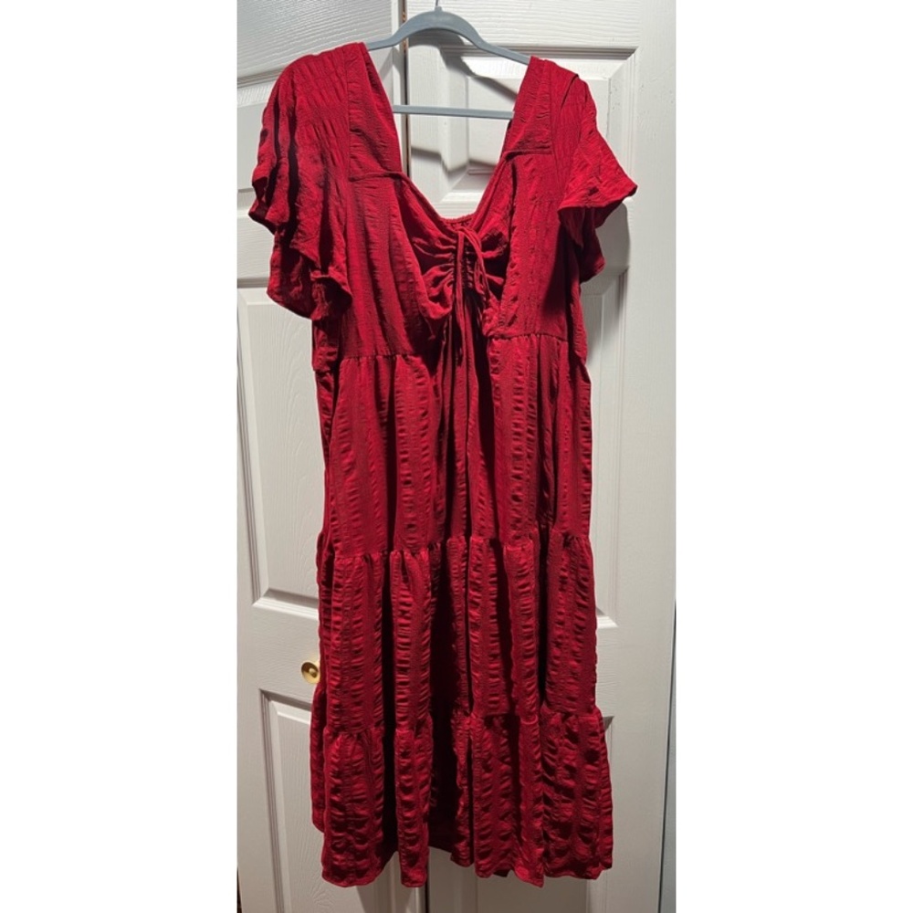 Flutter sleeve tie front maxi  with pockets